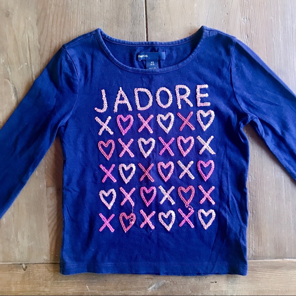 Gap kids long sleeve sequin jadore shirt 4/5 girls